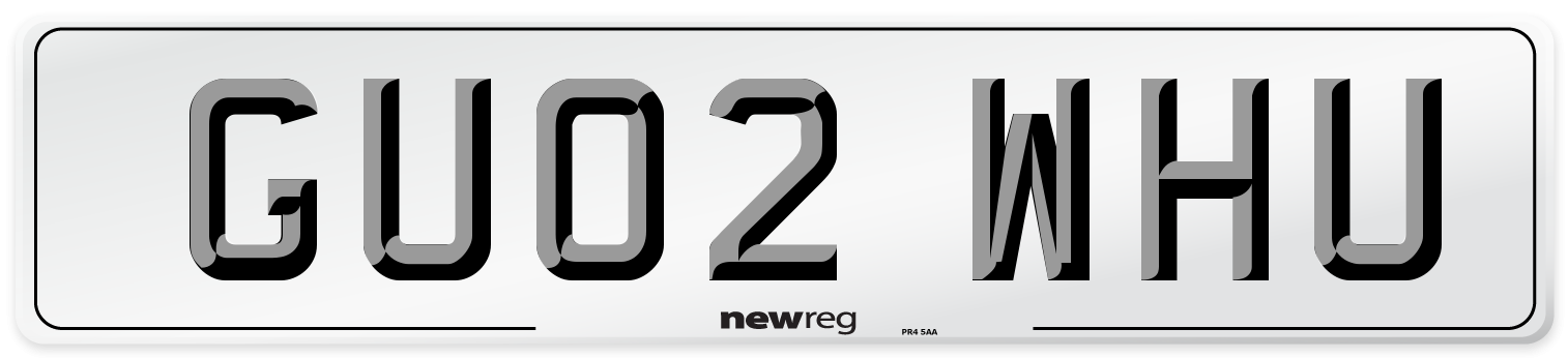 GU02 WHU Number Plate from New Reg